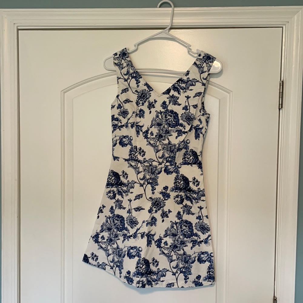 Boutique Blue & White Cocktail Dress